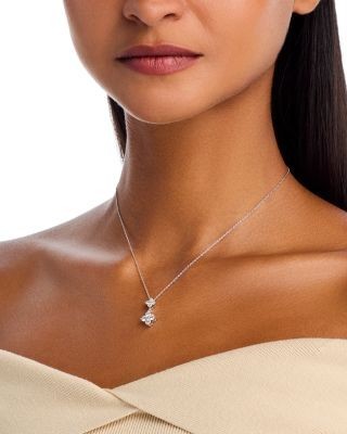 Bloomingdale's Fine Collection Diamond Two Tier Pendant Necklace in 14K White Gold, 1.0 tcw