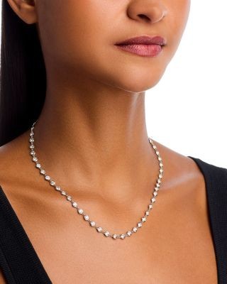 Bloomingdale's Fine Collection Luxe Collection Diamond Bezel Station Tennis Necklace in 14K Yellow Gold or White Gold, 9.0 tcw