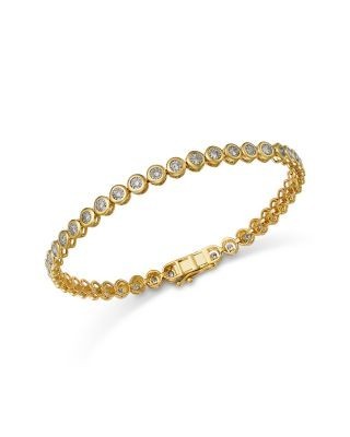 Bloomingdale's Fine Collection Diamond Bezel Tennis Bracelet in 14K Yellow Gold, 1.05 tcw