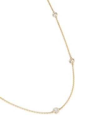 Bloomingdale's Fine Collection Diamond Bezel Station Necklace in 14K Gold, 0.75 tcw