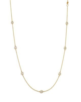 Bloomingdale's Fine Collection Diamond Bezel Station Necklace in 14K Gold, 1.0 tcw