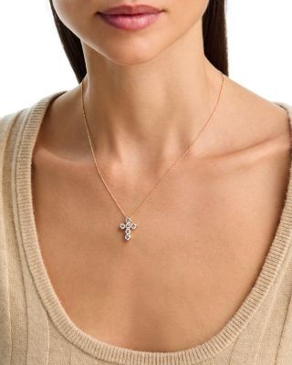 Bloomingdale's Fine Collection Diamond Cross Pendant Necklace in 14K Gold, 2.10 tcw