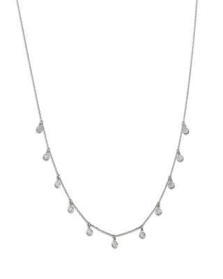 Bloomingdale's Fine Collection Diamond Station Droplet Collar Necklace in 14K Gold, 0.55 tcw