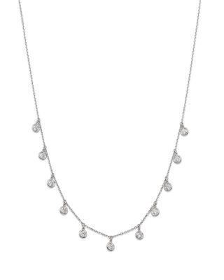 Bloomingdale's Fine Collection Diamond Station Droplet Collar Necklace in 14K Gold, 1.2 tcw