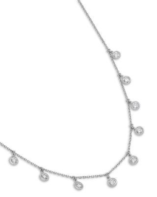 Bloomingdale's Fine Collection Diamond Station Droplet Collar Necklace in 14K Gold, 1.2 tcw