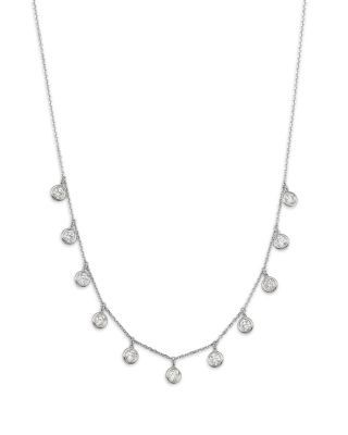 Bloomingdale's Fine Collection Diamond Station Droplet Collar Necklace in 14K Gold, 2.25 tcw