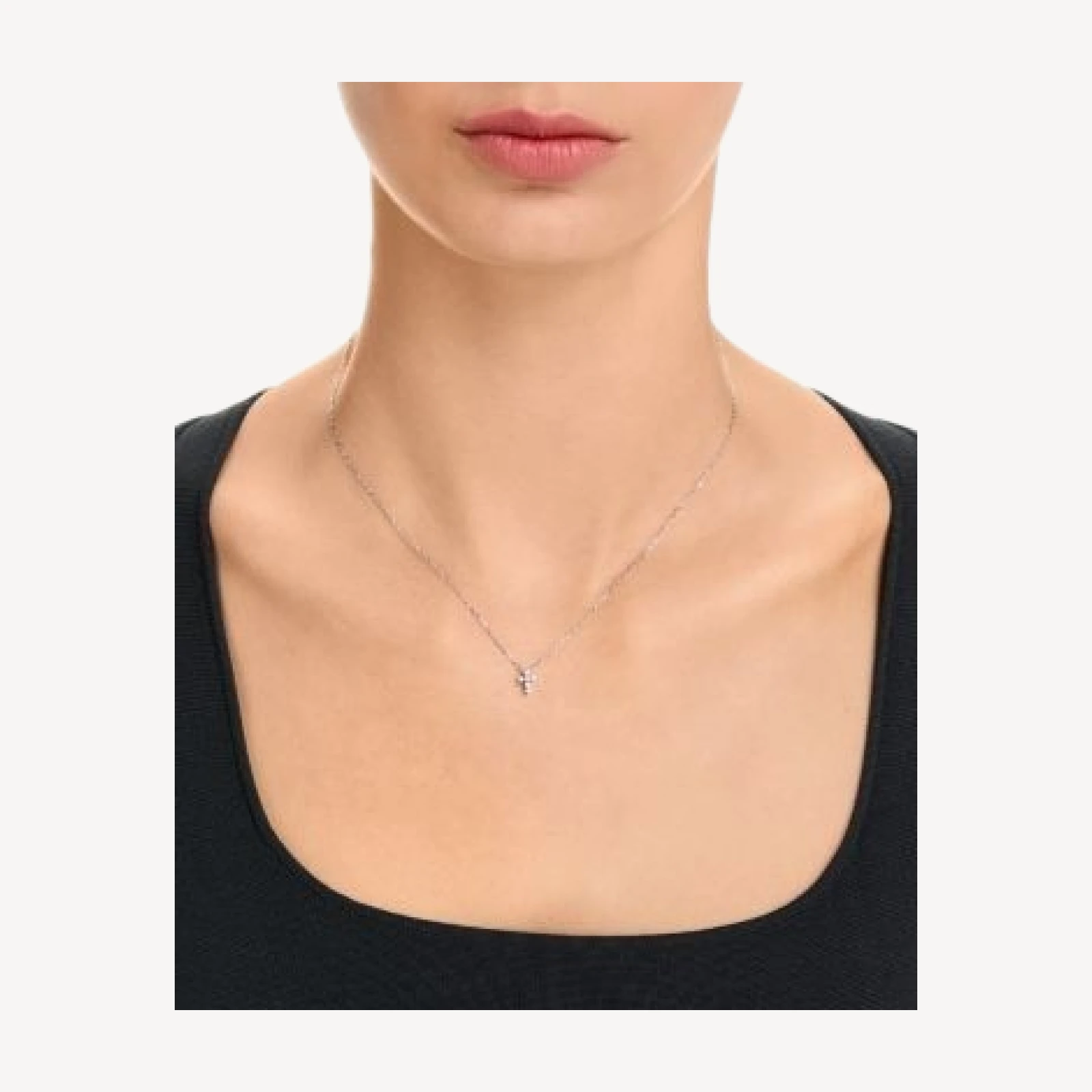 Bloomingdale's Fine Collection Diamond Mini Cross Pendant Necklace in 14K Gold, 0.12 tcw