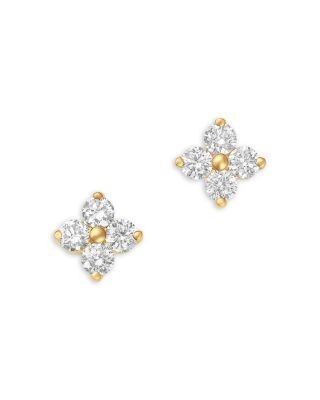 Bloomingdale's Fine Collection Diamond Clover Stud Earrings in 14K Yellow Gold, 0.50 tcw