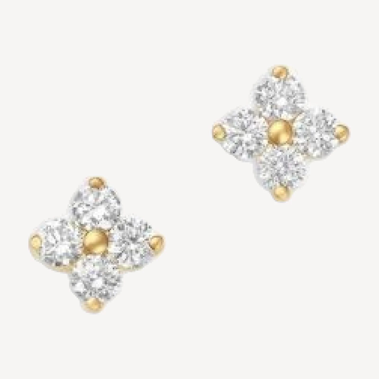 Bloomingdale's Fine Collection Diamond Clover Stud Earrings in 14K Yellow Gold, 0.50 tcw