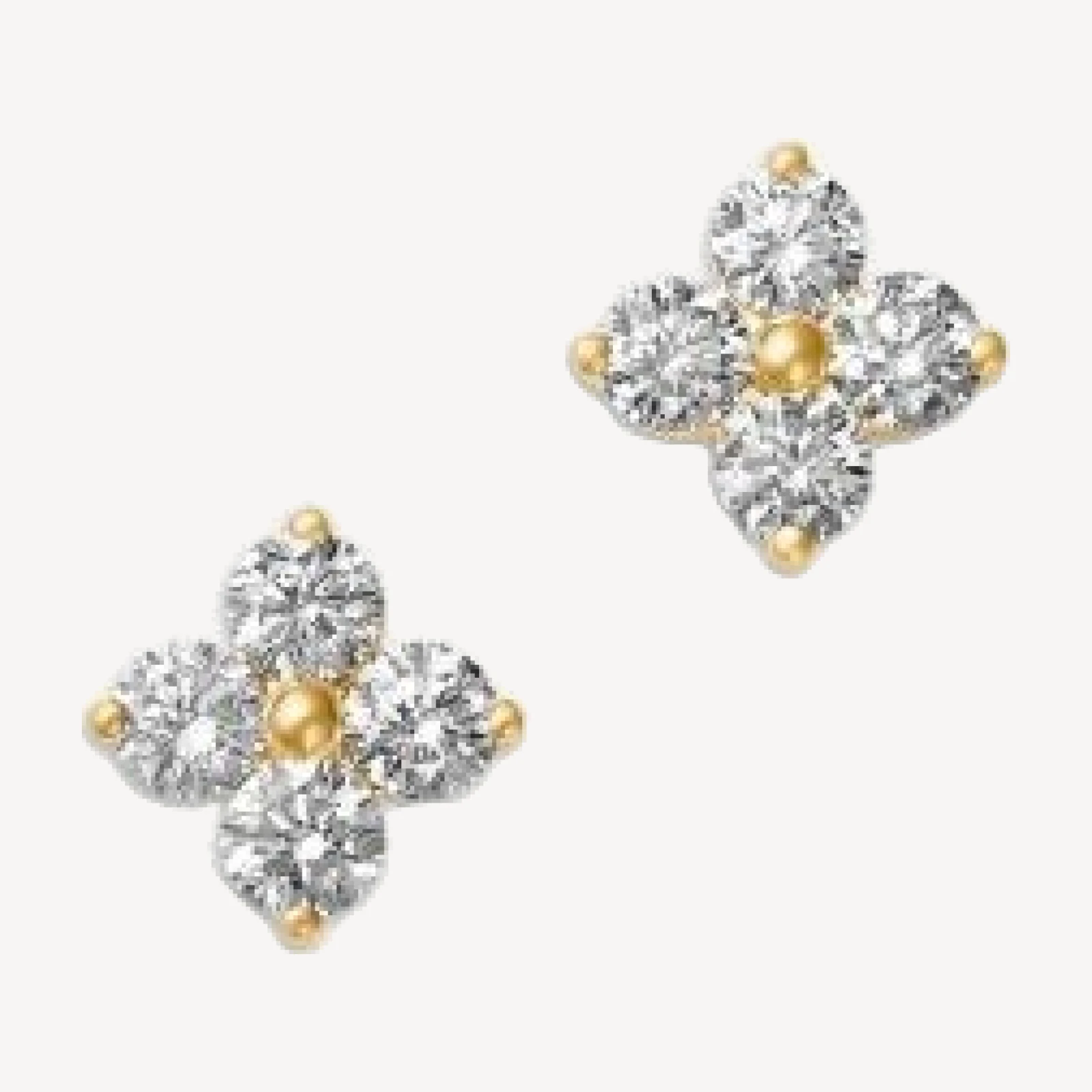 Bloomingdale's Fine Collection Diamond Clover Stud Earrings in 14K Yellow Gold, 1.50 tcw