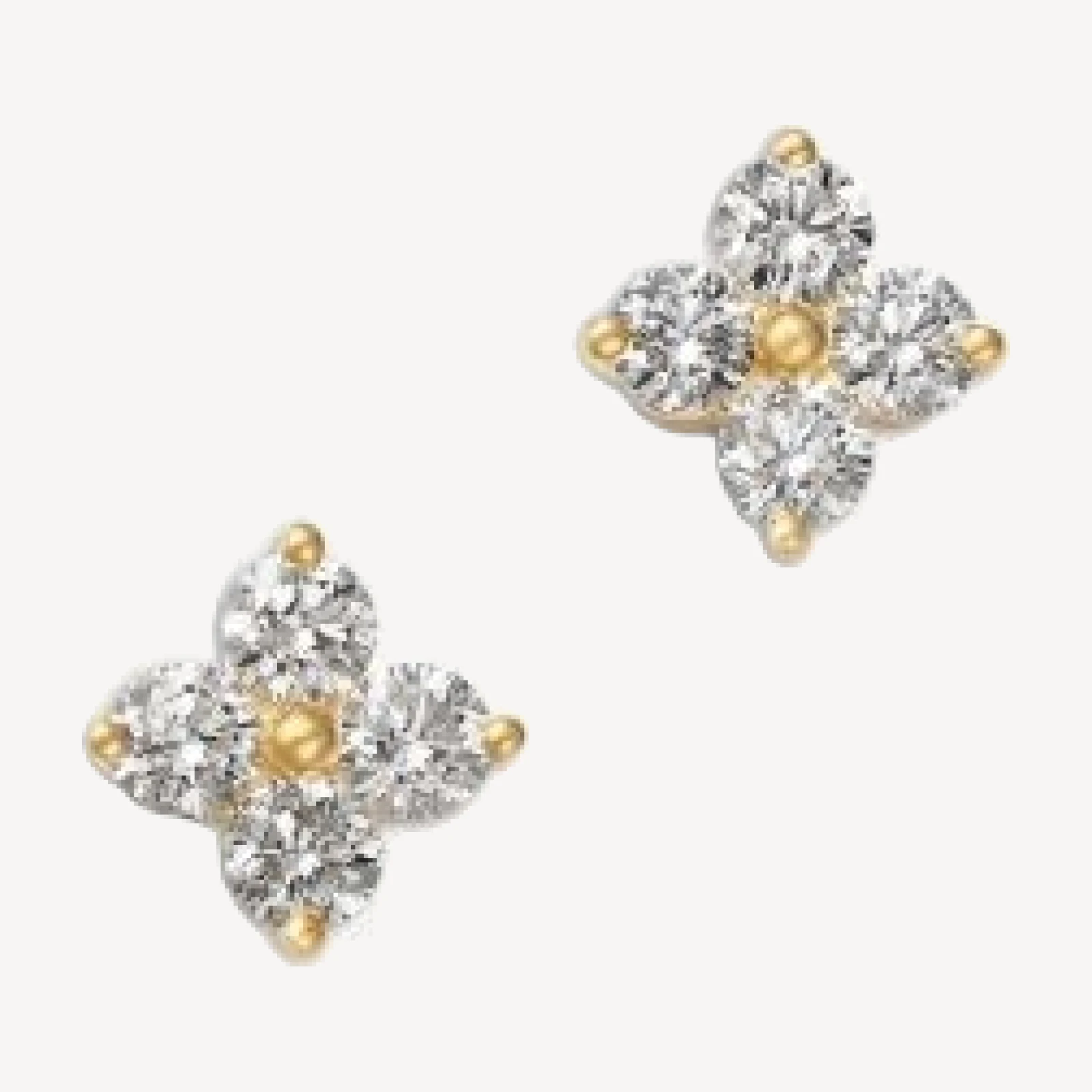 Bloomingdale's Fine Collection Diamond Clover Stud Earrings in 14K Yellow Gold, 2.0 tcw