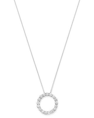 Diamond Circle Pendant in 14K White Gold, 3.0 tcw