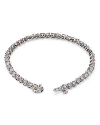 Certified Diamond Tennis Bracelet in 14K White Gold, 6.0 tcw