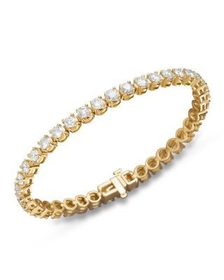 Certified Diamond Tennis Bracelet in 14K Yellow Gold, 6.0 tcw