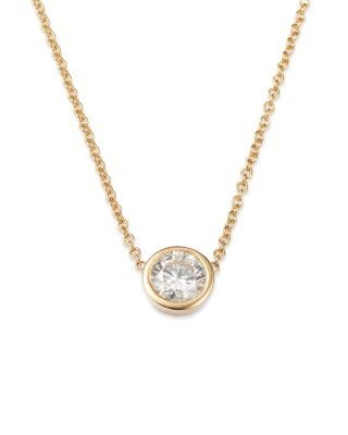 Diamond Station Necklace in 18K Yellow Gold, 1.0 tcw