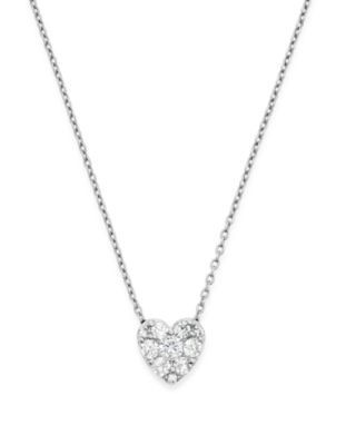 Diamond Heart Pendant Necklace in 14K White Gold, 0.50 tcw - Exclusive