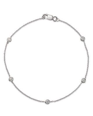 Diamond Station Bracelet in 14K White Gold, .25 tcw
