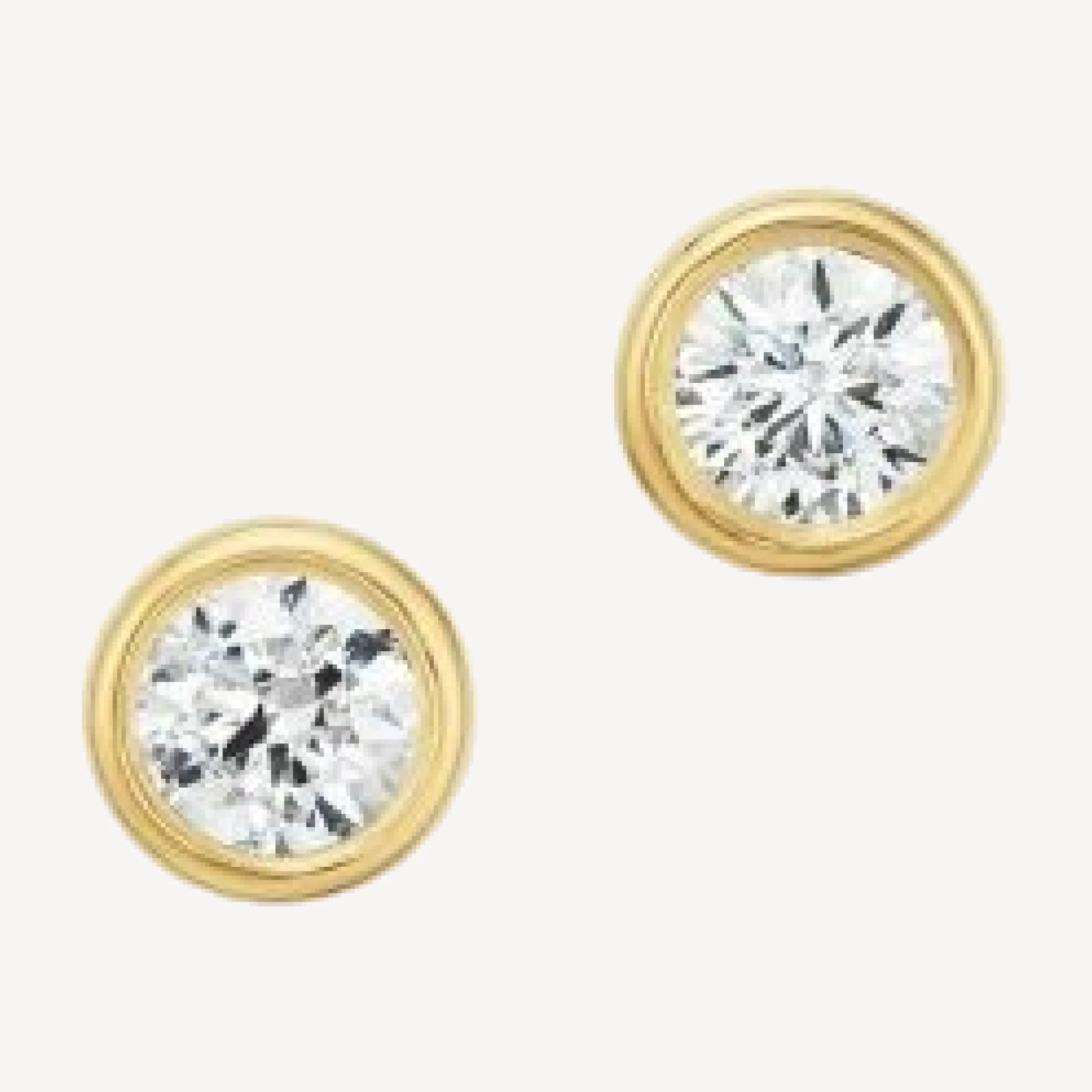 Diamond Bezel Stud Earrings in 14K Yellow Gold, 1.0 tcw