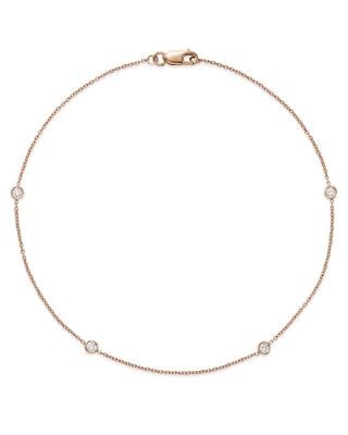Bloomingdale's Fine Collection Diamond Bezel Ankle Bracelet in 14K Rose Gold, 0.20 tcw