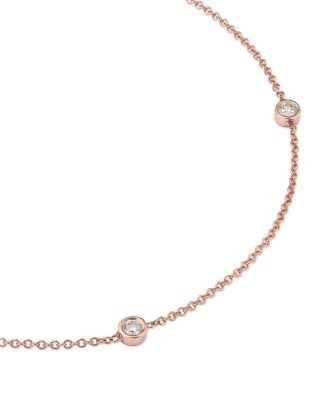 Bloomingdale's Fine Collection Diamond Bezel Ankle Bracelet in 14K Rose Gold, 0.20 tcw