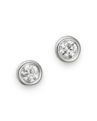 Bloomingdale's Fine Collection Diamond Bezel Set Stud Earrings in 14K White Gold, 0.20 tcw