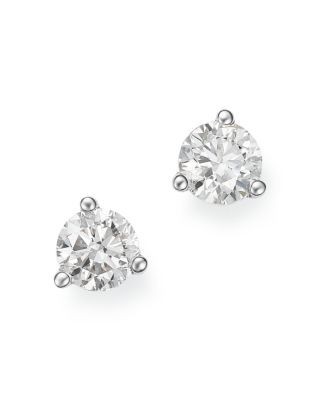 Bloomingdale's Fine Collection Diamond Stud Earrings in 14K White Gold 3-Prong Martini Setting, 0.40 tcw