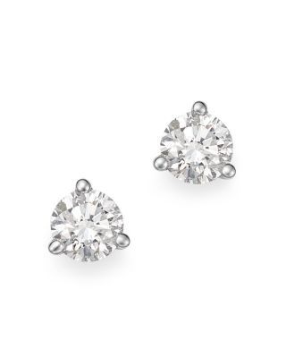 Bloomingdale's Fine Collection Diamond Stud Earrings in 14K White Gold 3-Prong Martini Setting, 0.60 tcw
