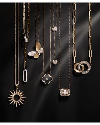 Bloomingdale's Fine Collection Diamond Paperclip Lariat Necklace in 14K Yellow Gold, 0.30 ct. t. w.