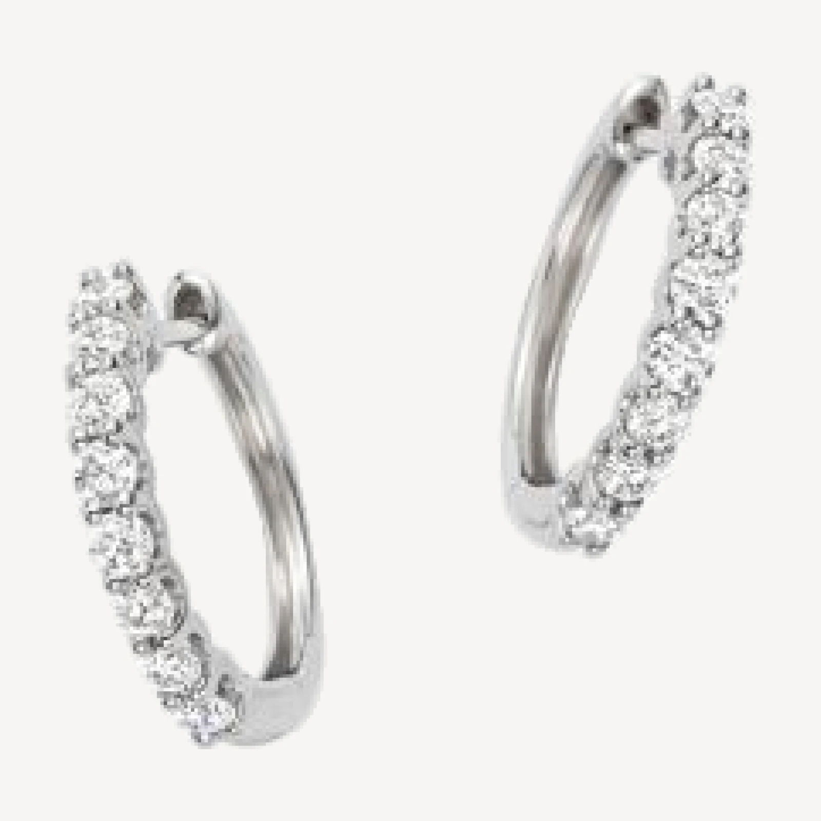 Diamond Hoop Earrings in 14K White Gold, 0.60 tcw