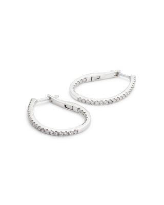 Bloomingdale's Fine Collection Diamond Inside Out Oval Hoop Earrings in 14K White Gold, 0.75 tcw