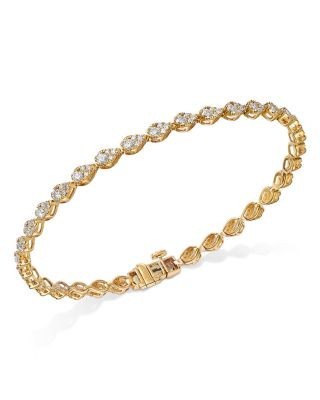 Bloomingdale's Fine Collection Diamond Mini Pear Cluster Tennis Bracelet in 14K Yellow Gold, 2.00 tcw
