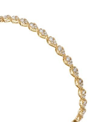 Bloomingdale's Fine Collection Diamond Mini Pear Cluster Tennis Bracelet in 14K Yellow Gold, 2.00 tcw