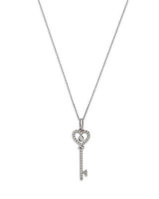 Bloomingdale's Fine Collection Diamond Key Pendant Necklace in 14K White Gold, 0.20 tcw