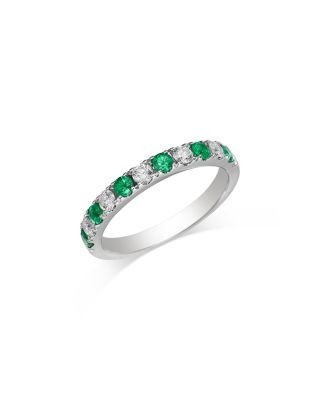 Bloomingdale's Fine Collection Emerald & Diamond Band in 14K White Gold
