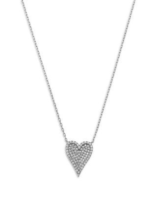 Bloomingdale's Fine Collection Diamond Heart Pendant Necklace in 14k White Gold, 0.50 tcw