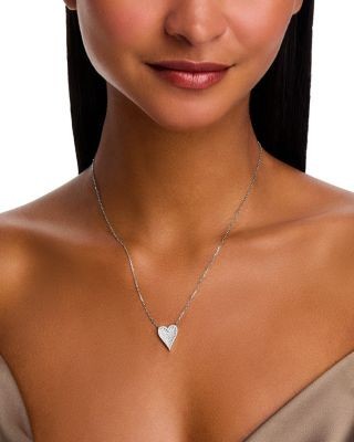 Bloomingdale's Fine Collection Diamond Heart Pendant Necklace in 14k White Gold, 0.50 tcw