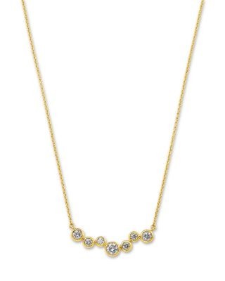 Bloomingdale's Fine Collection Diamond Bezel Scattered Bar Necklace in 14K Yellow Gold, 0.50 tcw