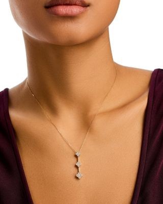 Bloomingdale's Fine Collection Diamond Clover Pendant Necklace in 14K Yellow Gold, 0.50 tcw