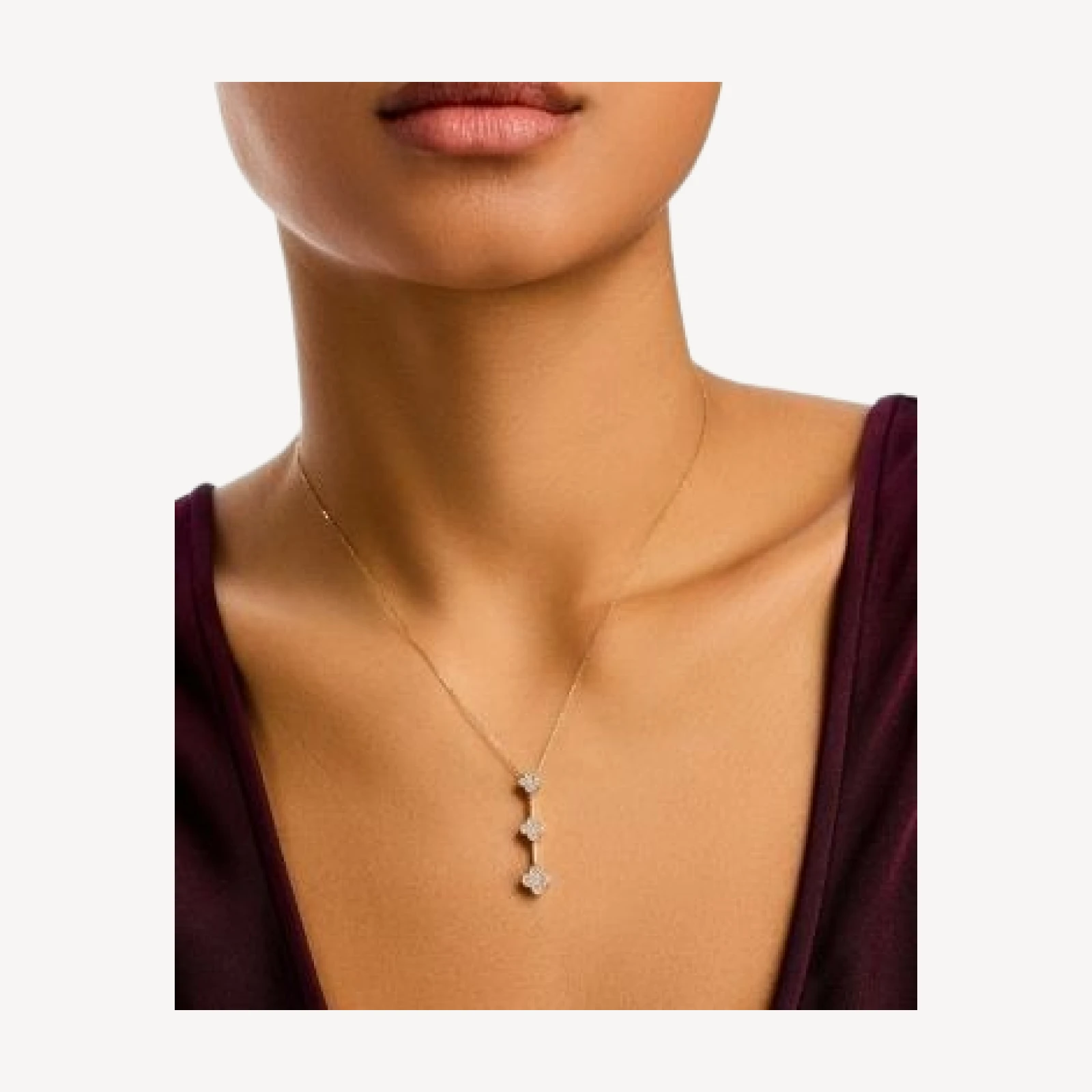 Bloomingdale's Fine Collection Diamond Clover Pendant Necklace in 14K Yellow Gold, 0.50 tcw