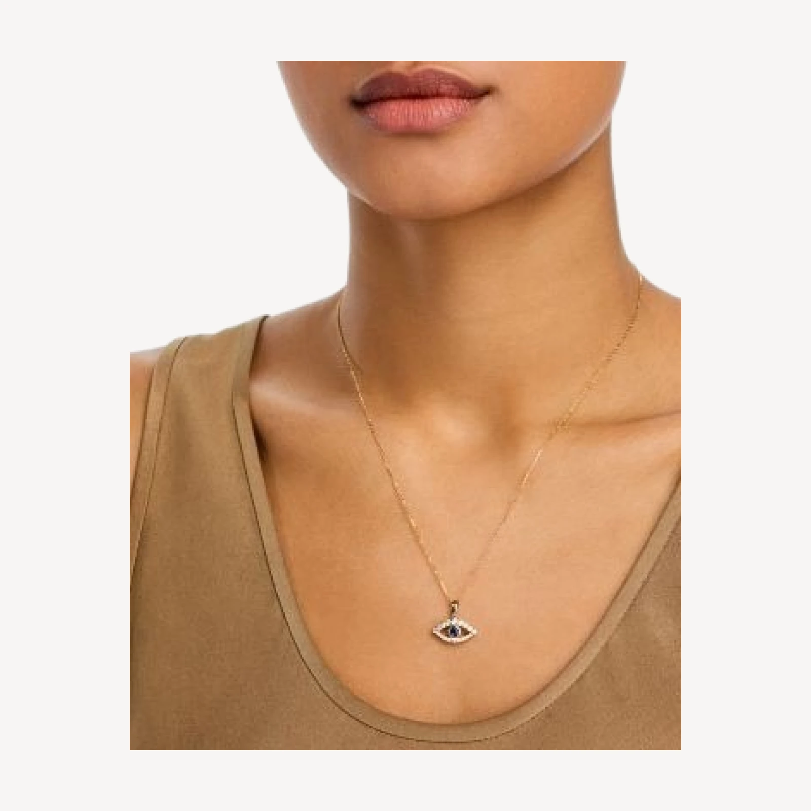 Bloomingdale's Fine Collection Blue Sapphire & Diamond Evil Eye Pendant Necklace in 14K Yellow Gold, 16-18