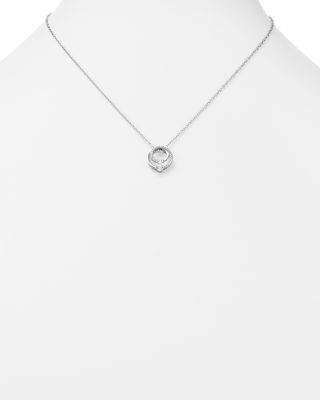 Diamond Circle Pendant Necklace in 14K White Gold, .30 tcw