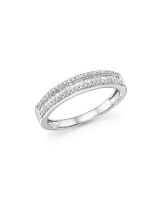 Bloomingdale's Fine Collection Diamond Round & Baguette Band in 14K White Gold, 0.25 tcw