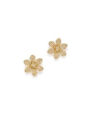 Bloomingdale's Fine Collection Diamond Flower Stud Earrings in 14K Yellow Gold, 0.50 tcw