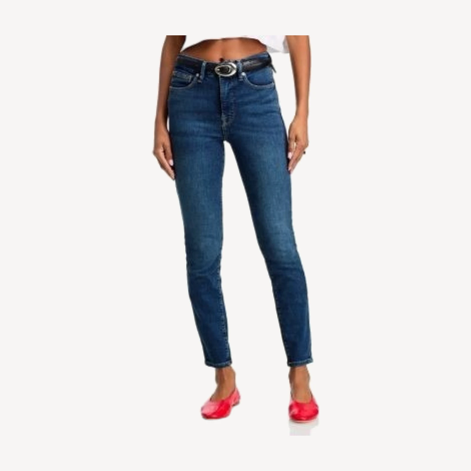 Good American Good Legs High Rise Skinny Jeans in Blue004
