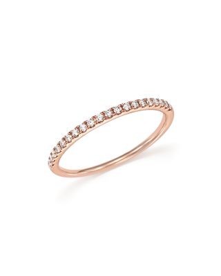 Diamond Micro Pave Band in 14K Rose Gold, 0.15 tcw
