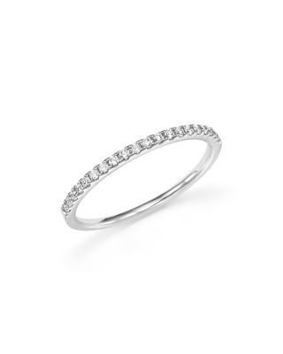 Diamond Micro Pave Band in 14K White Gold, 0.15 tcw