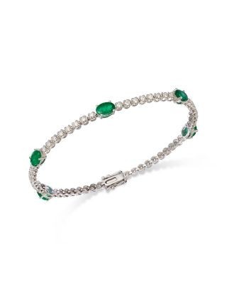 Bloomingdale's Fine Collection Gemstone & Diamond Tennis Bracelet in 14K White Gold