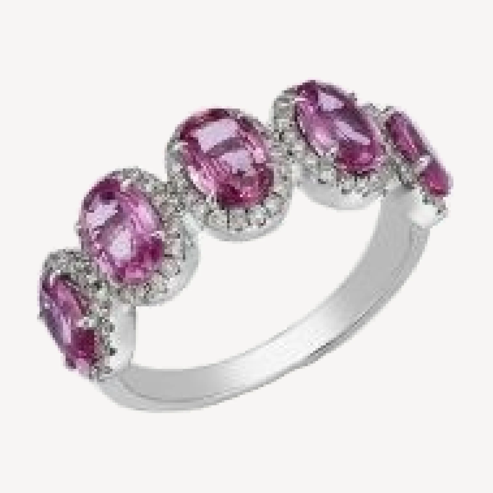 Bloomingdale's Fine Collection Pink Sapphire & Diamond Multi Stone Halo Ring in 14K White Gold