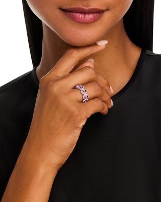 Bloomingdale's Fine Collection Pink Sapphire & Diamond Multi Stone Halo Ring in 14K White Gold