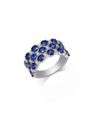 Bloomingdale's Fine Collection Sapphire & Diamond Multi Row Ring in 14K White Gold